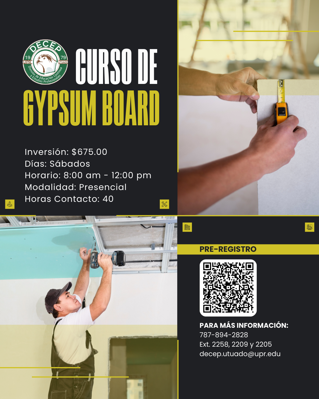 Certificado de Estudio Profesional en Gypsum Board